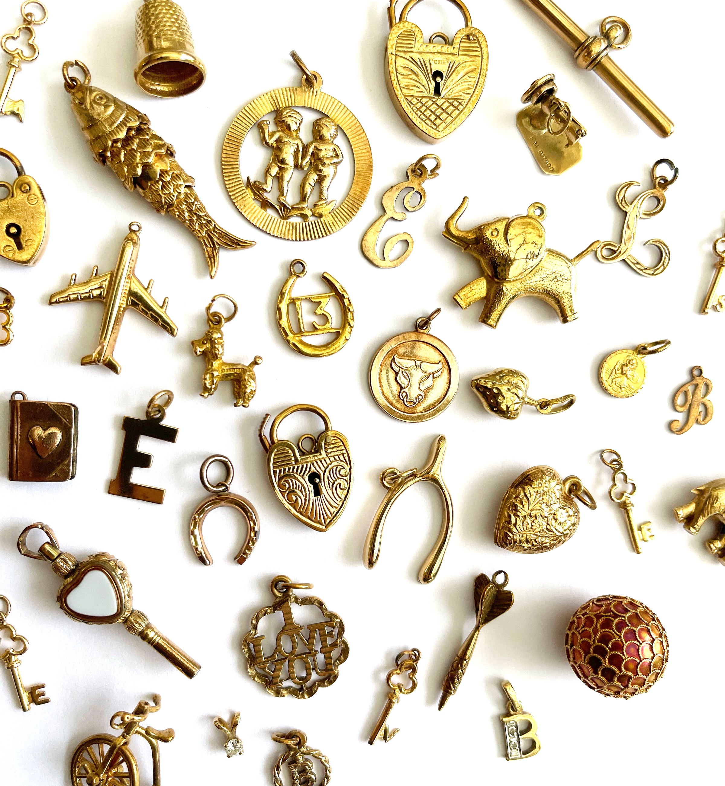 vintage gold charms