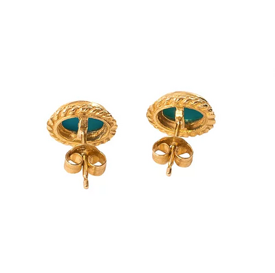 'Athena' 9ct Gold Turquoise Vintage Earrings