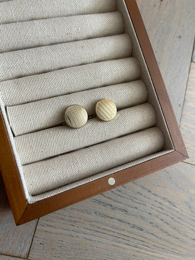 'Sebastian' Round Engraved Vintage Cufflinks