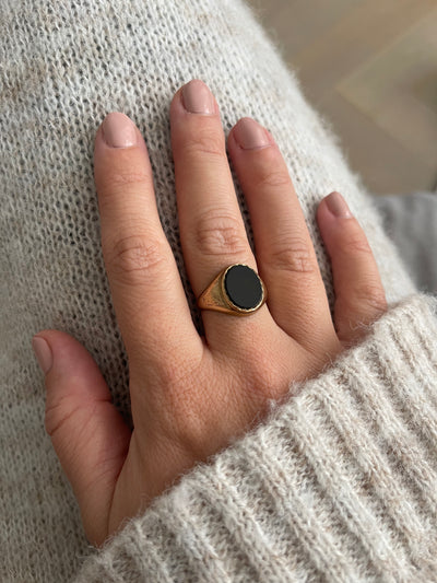 'Ethan' 9ct Gold Vintage Onyx Signet Ring