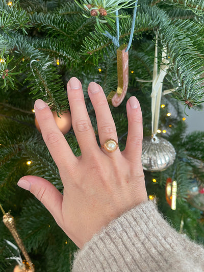 'Genevieve' 18ct Gold French Vintage Pearl Ring