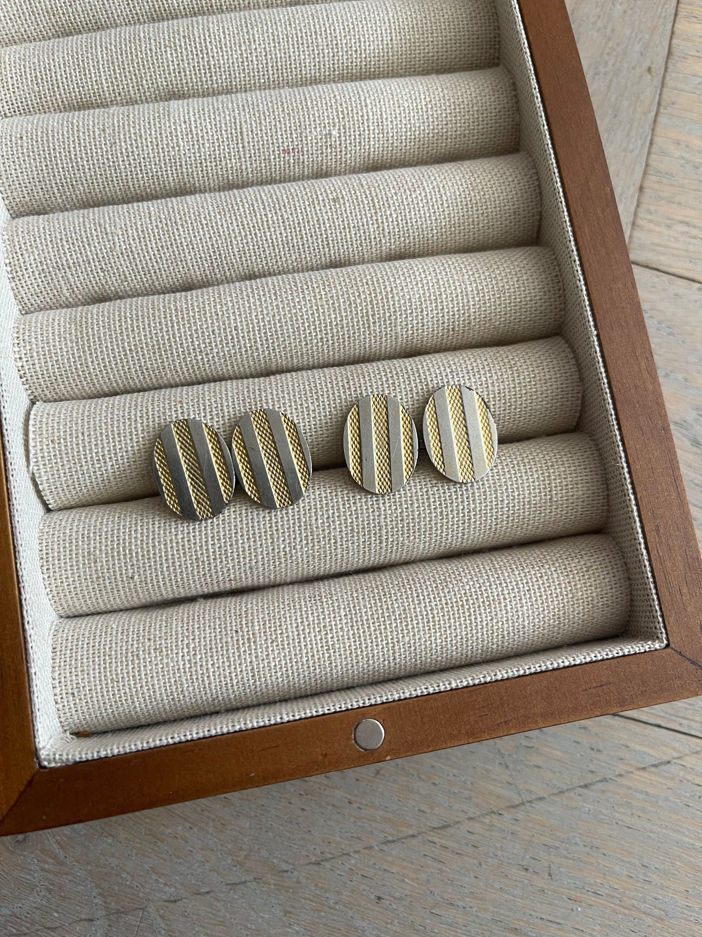 'Albert' Two Tone Metal Vintage Cufflinks