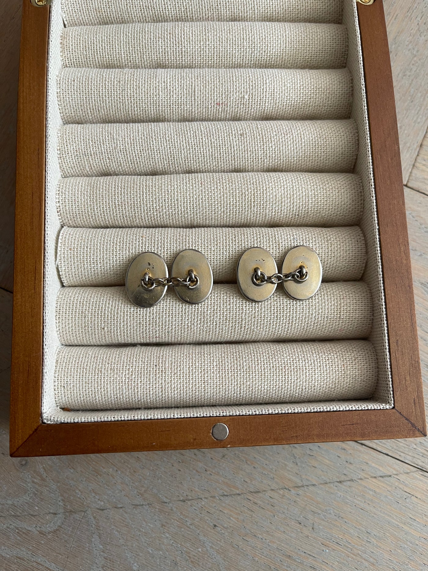 'Albert' Two Tone Metal Vintage Cufflinks