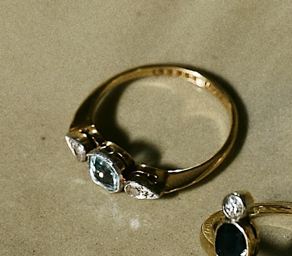 'Elise' 18ct Gold Aquamarine and Diamond Ring