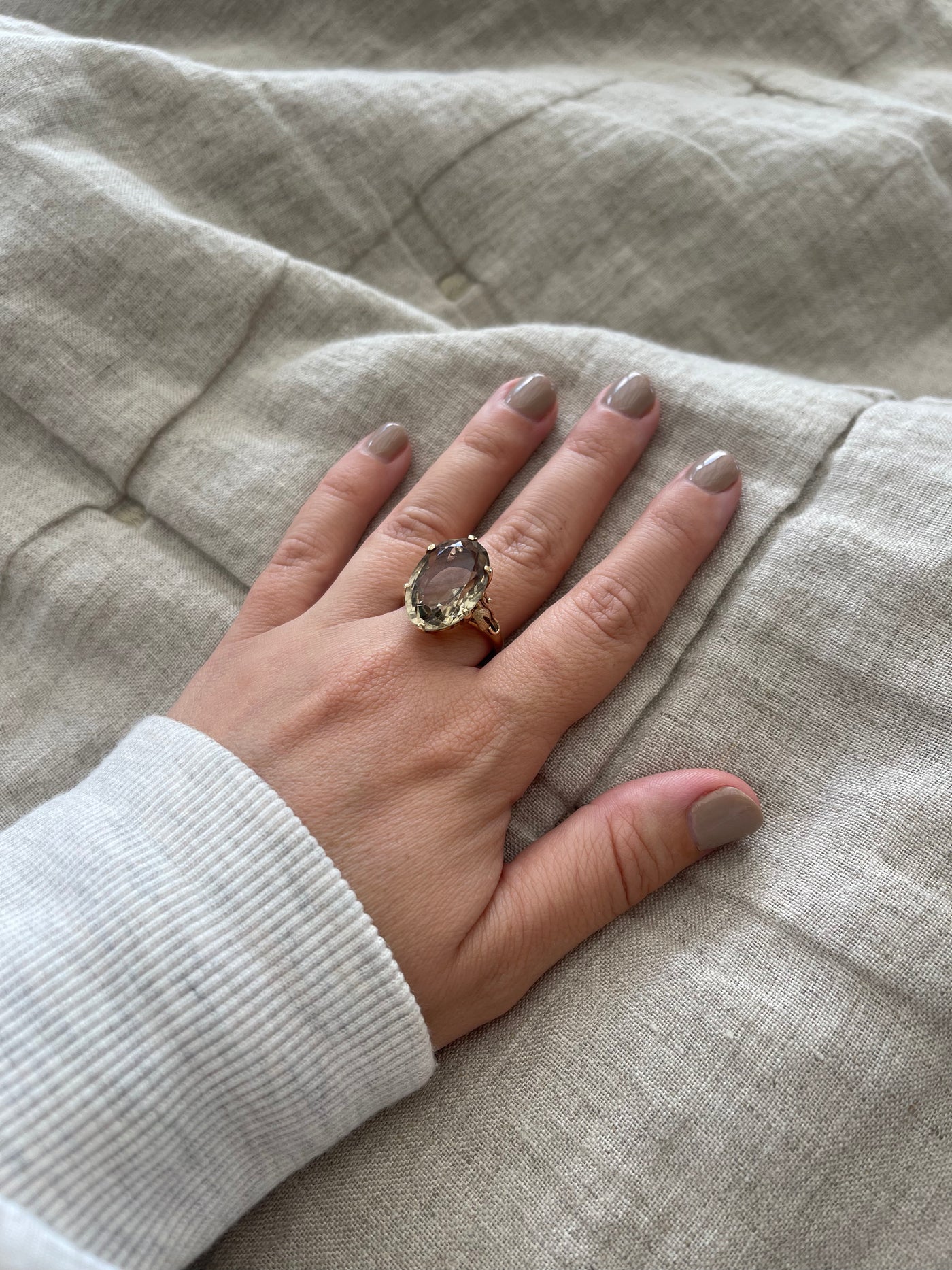 'Daphne' 9ct Vintage Smokey Quartz Cocktail Ring