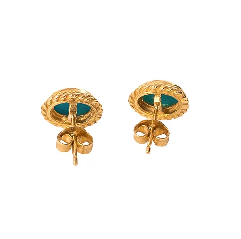 'Athena' 9ct Gold Turquoise Vintage Earrings