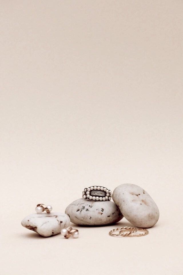 'Rose' Pearl Antique Mourning Ring
