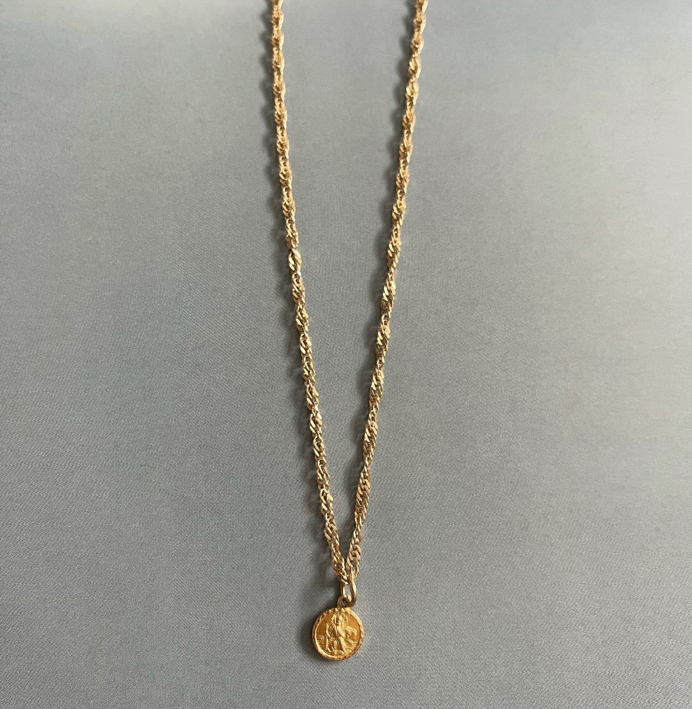 'Cece' 9ct Teeny Tiny Vintage Gold St Christopher Charm