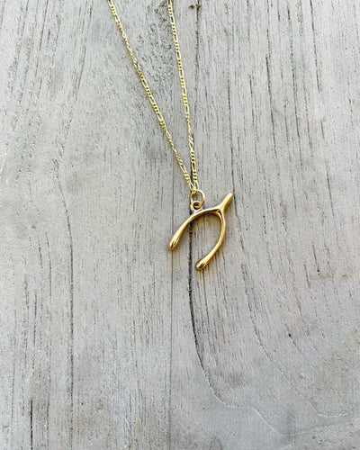 'Winona' 9ct Gold Vintage Wishbone Charm