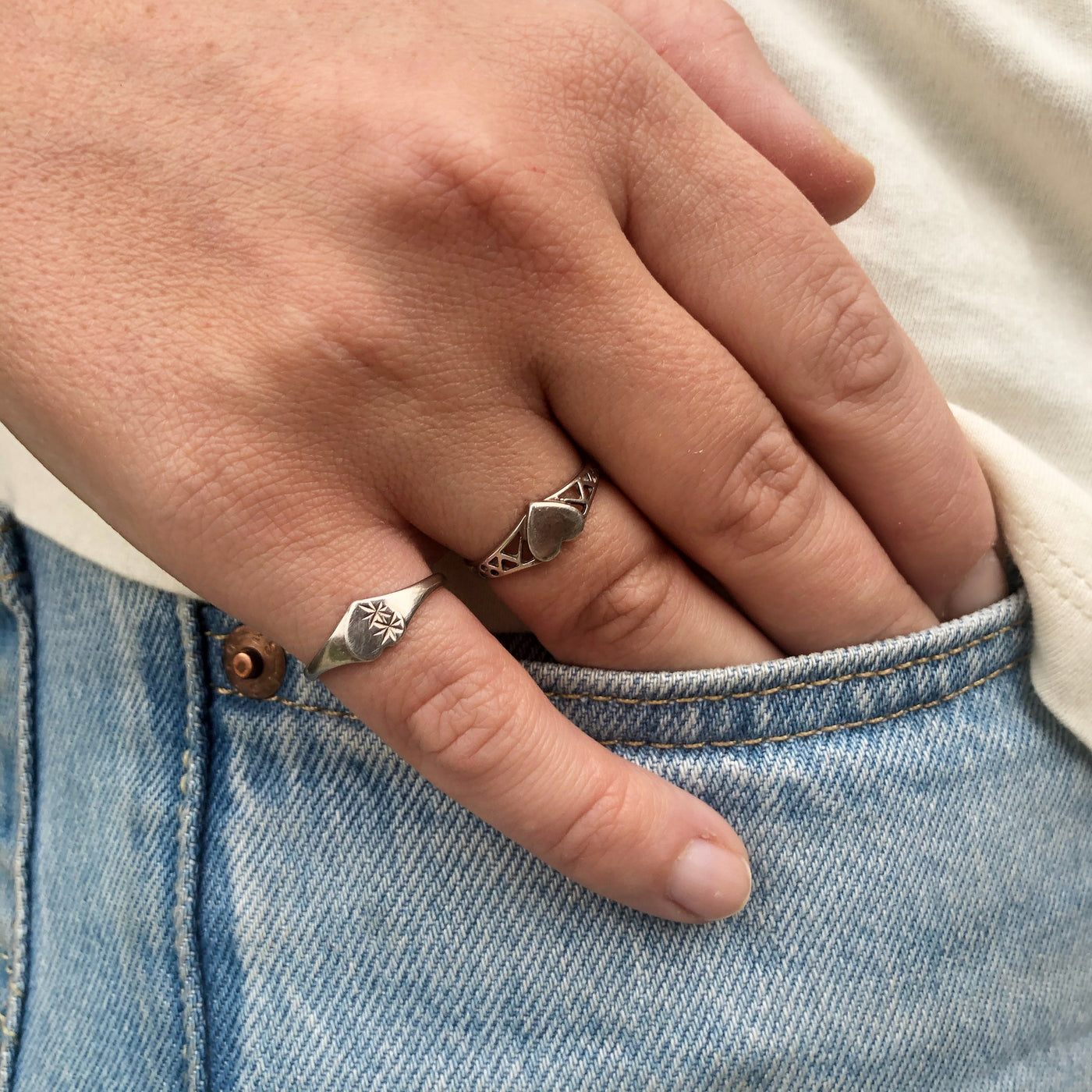 'Sophia' Vintage Heart Signet Ring