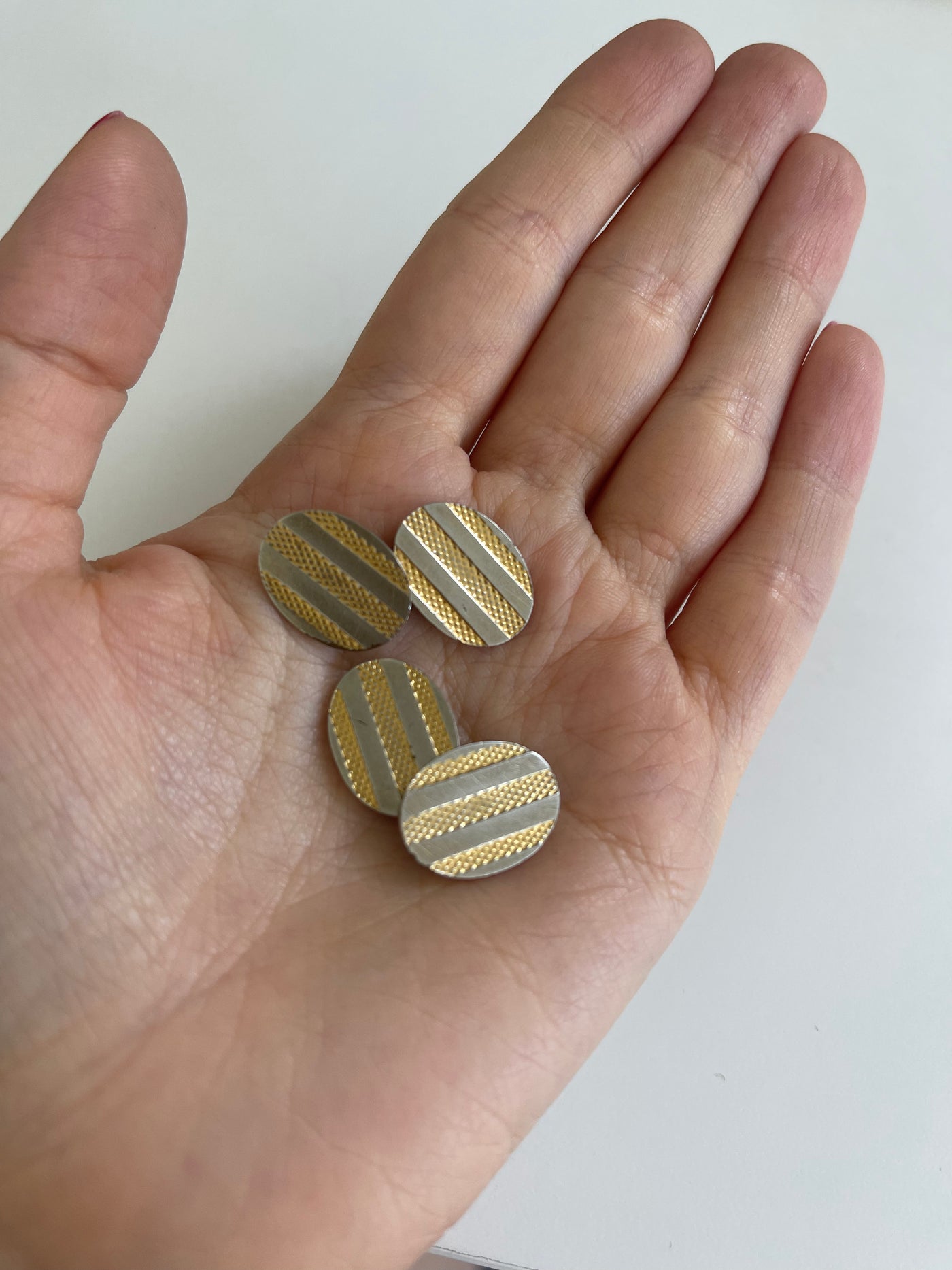 'Albert' Two Tone Metal Vintage Cufflinks