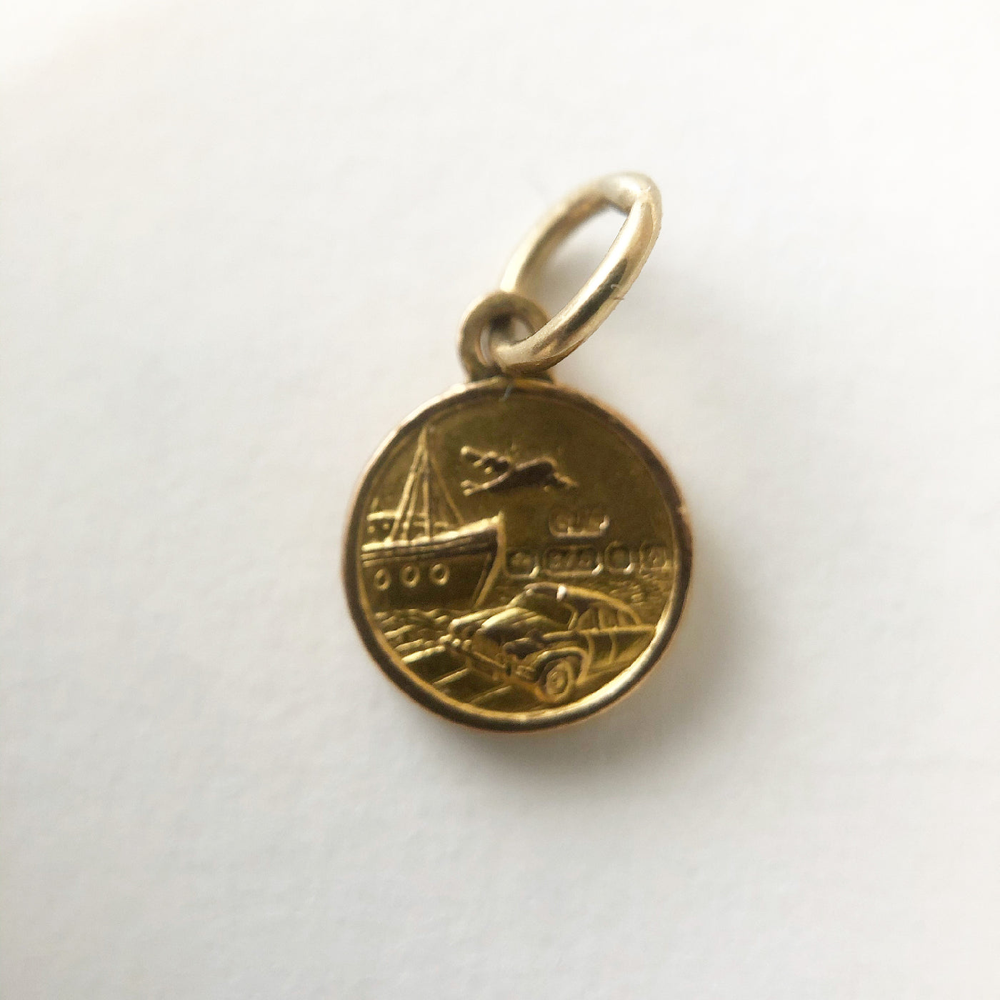 'Cece' 9ct Teeny Tiny Vintage Gold St Christopher Charm