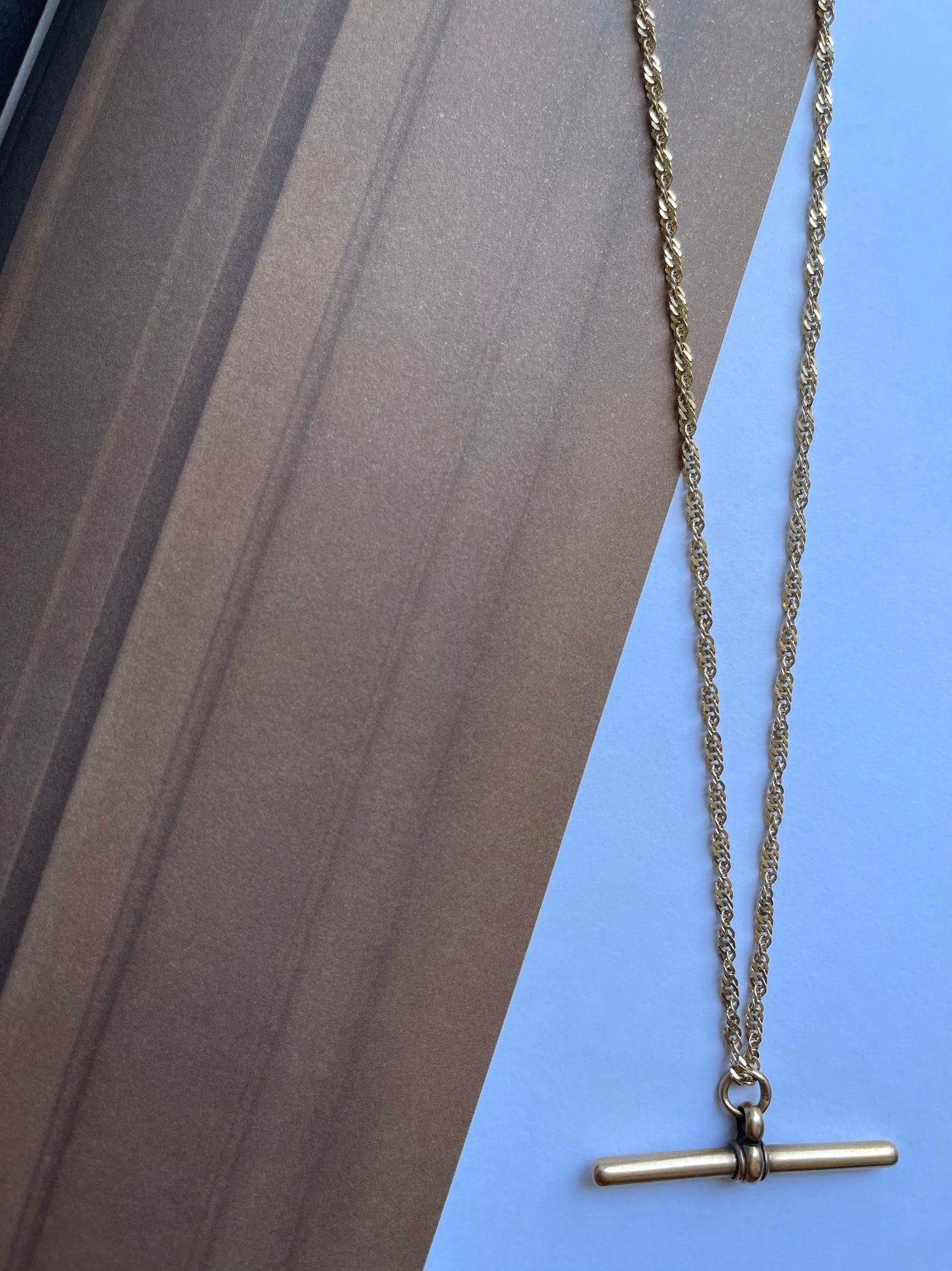'Billie' 9ct Rose Gold Vintage Chunky T-Bar Pendant