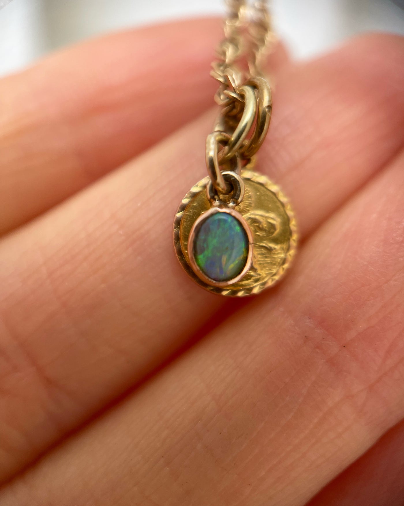 'Mia' 9ct Teeny Tiny Victorian Opal Charm