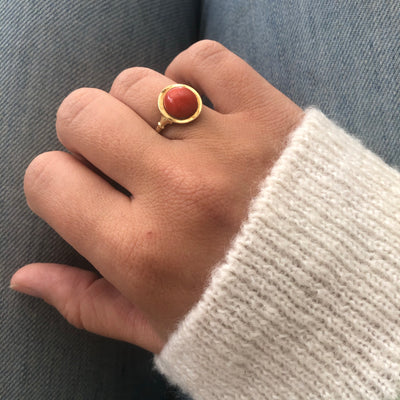 Agnes Vintage Coral Ring